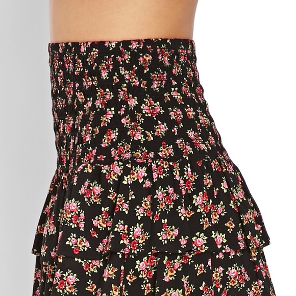 Forever21 Floral Tiered Skirt - Picture 4 of 5